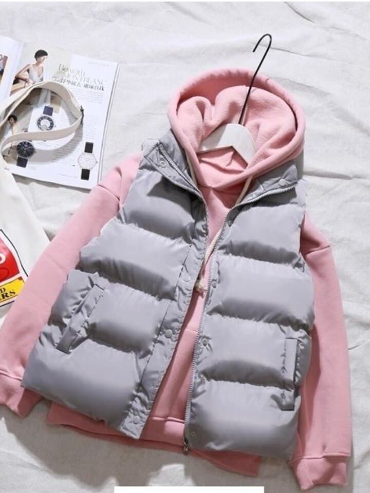 New Women Winter Warm Cotton Padded Puffer Vests Sleeveless Parkas Jacket