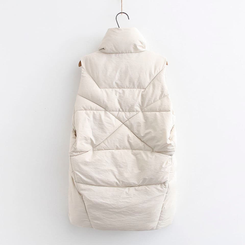 New Plus size Winter Down Puffer Vest Women Casual All-match Sleeveless jacket Winter Long Bodywarm Waistcoat Winter Sleeveless