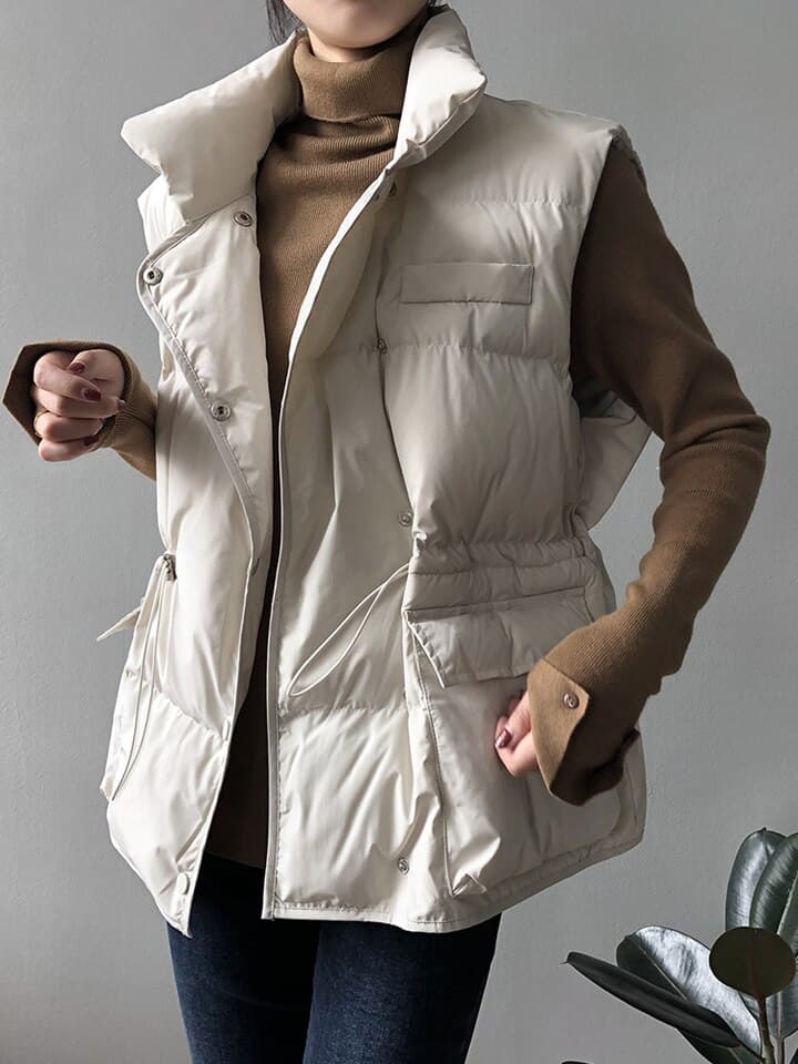 New Autumn Winter Down Vest Women Short Waistcoat Windbreaker Thick Warm 90% White Duck Down Coat Gilets Sleeveless Jacket