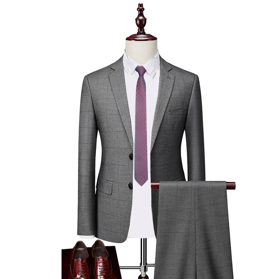 New Men Blazer and Vest and Pants Boutique Fashion Plaid Retro Business Mens Suit Groom Wedding Show Party Show Prom Brand