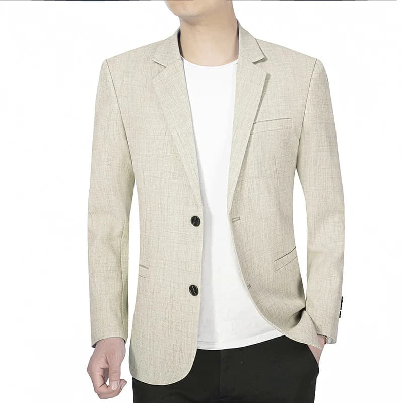 Men Jacket Thin Blazers Spring Autumn Solid Business Casual Suit Jacket Men Clothing Blazer – view 4