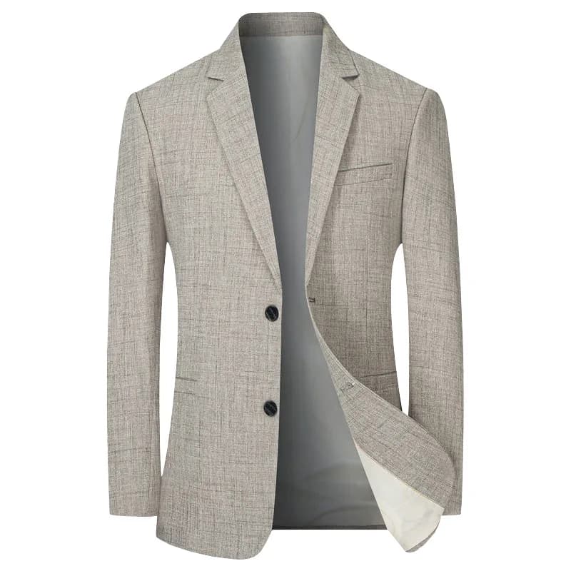 Men Jacket Thin Blazers Spring Autumn Solid Business Casual Suit Jacket Men Clothing Blazer – view 3